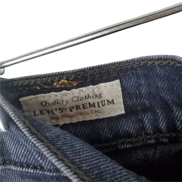 LEVIS Wedgie Distressed Denim Jeans Wild Bunch Black High Rise Premium Vtg Wash - Picture 7 of 11